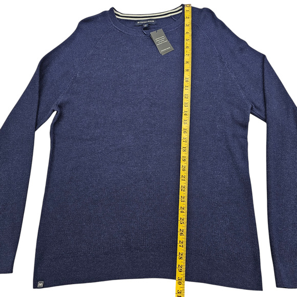 NWT Mizzen Main Sweater Mens XXL Blue Cassady Crew Neck Moisture Wicking Soft - Picture 13 of 15